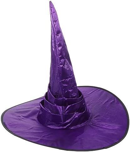 LOGOFUN Halloween Witch Hat Purple Wizard Costume Hat