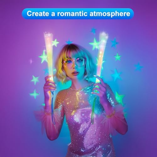 48 Pcs LED Fiber Optic Glow Wand for Party