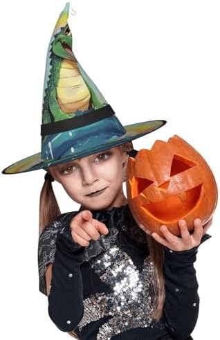 Cute Crocodile Rainbow Witch Hat Halloween Costume