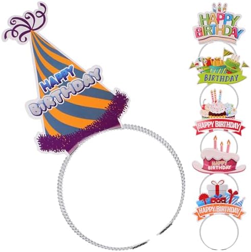 LOGOFUN 6pcs Birthday Party Headbands