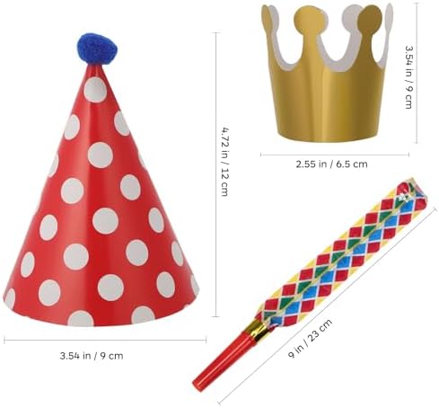 LUOZZY 21 Piece Party Cone Hats Set with Noisemakers