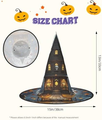 Witch Hats Halloween Cone Wizard Skull Costume Hat