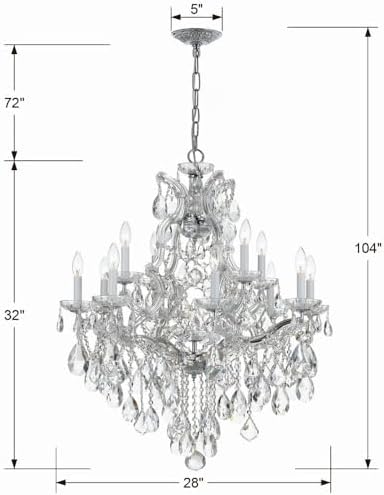 Bohemian Crystal 13 Light Candle Chandelier in Gold