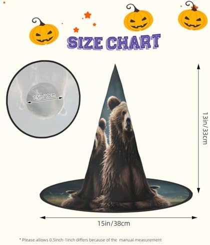 Witch Hats Halloween Cone Wizard Bear Costume Headwear