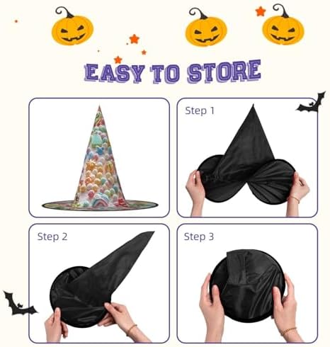Colorful Candy Witch Halloween Costume Hat
