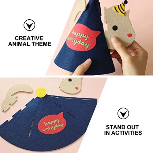 ABOOFAN 4pcs Party Hat Animal Theme Birthday Cap
