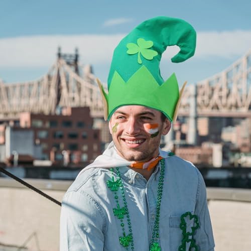 LOGOFUN Plush St Patricks Day Elf Hat Party Accessory
