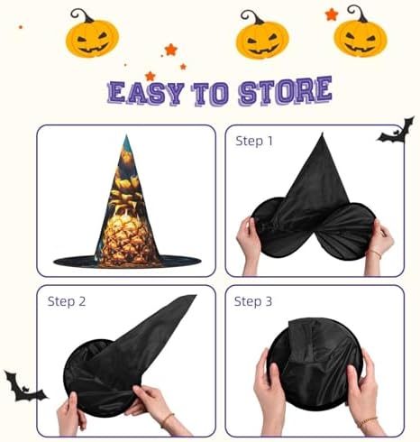 Flickering Pineapple Witch Halloween Costume Hat for Adults
