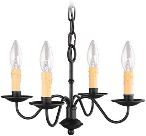 Livex Heritage 4 Light Black Mini Chandelier