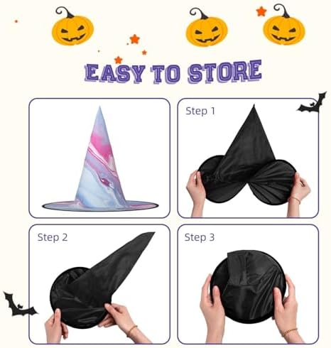 Blue Marble Witch Halloween Cone Hat Costume