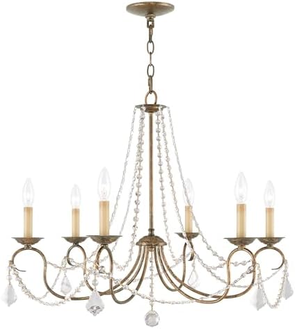 Livex Lighting 6516-71 6 Light Chandelier with Venetian Golden Bronze Finish