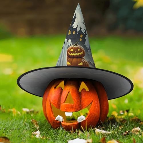 Witch Hats Halloween Cone Wizard Hat Ghost Pumpkin Castle Costume