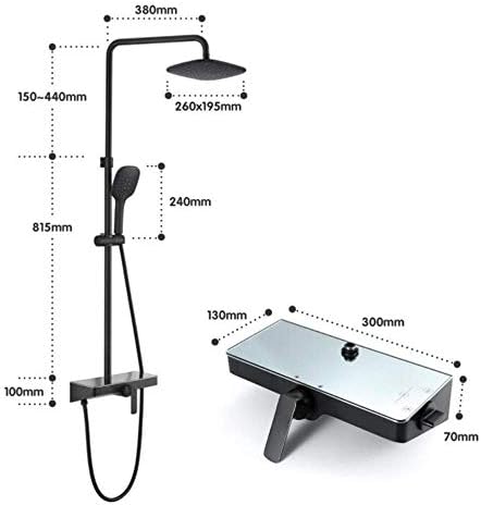 Adjustable 3 Function Handheld Shower Set with Thermostatic Control