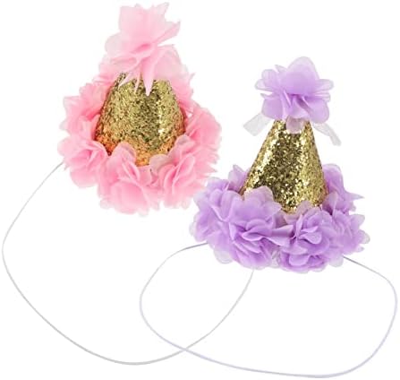 DOITOOL 2pcs Birthday Cone Hat Party Headwear