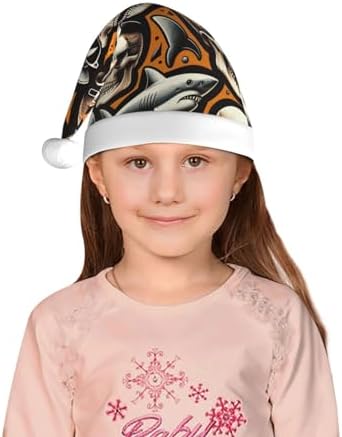 Augenstern Christmas Hat Hipster Cool Shark Skull Santa Hat Unisex