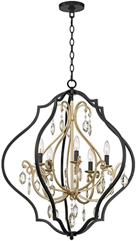 Clara Black Gold Iron Chandelier 5-Light Pendant
