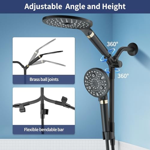 HANLIAN Dual Shower Head with Handheld Spray Combo