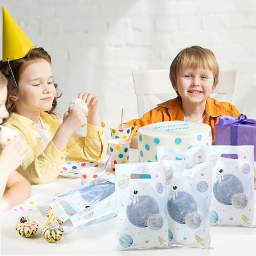 Blosssound 100 Pcs Space Party Treat Bags with Handles