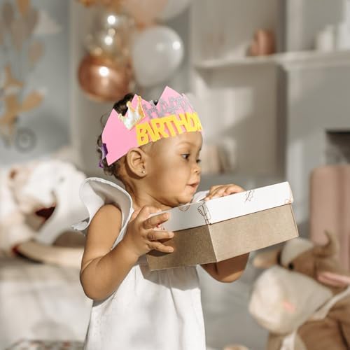 LUOZZY Birthday Crown Hat for Toddler Party