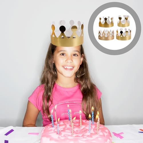 LOGOFUN 40pcs Birthday Crowns for Kids