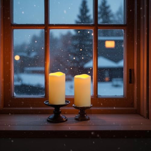 Waterproof Flameless Remote Control Candles 2-Pack Ivory
