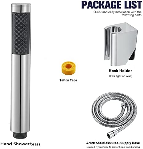 UWEREBFM Brass Handheld Showerhead Set with 15M Hose and Adjustable Bracket