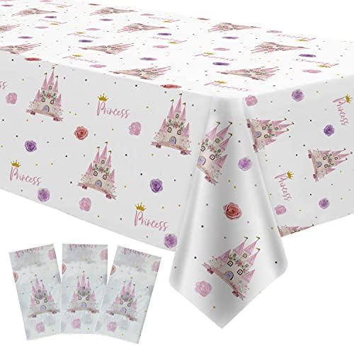 Princess Tablecloth - 3 Pack 54x108 Inches for Birthday and Baby Shower