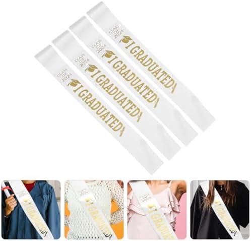 Amosfun Class of 2024 Graduation Sash 4pcs