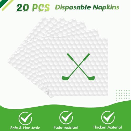 Golf Party Plates Napkins Tablecloth Set 41PCS