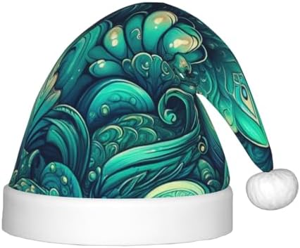 Augenstern Christmas Hat Teal Mermaid Scales Unisex Santa Hat
