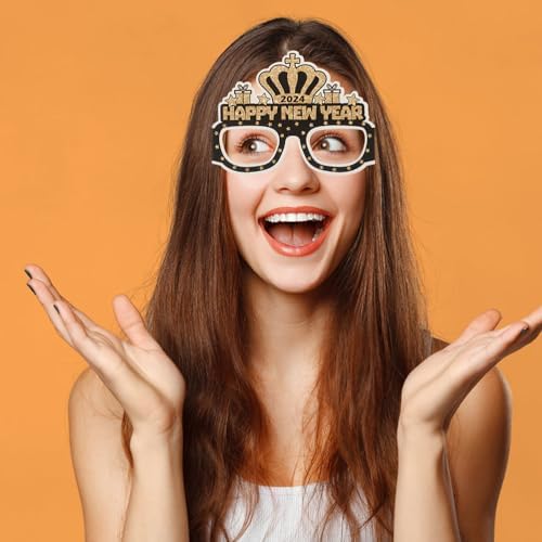 LUOZZY 72 PCS New Year Party Hats and Paper Glasses