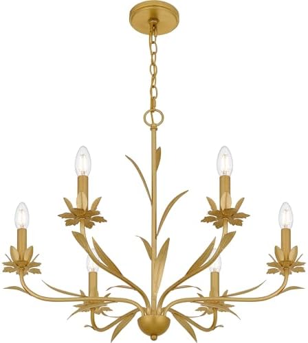 Quoizel Maria 6 Light Gold Leaf Chandelier
