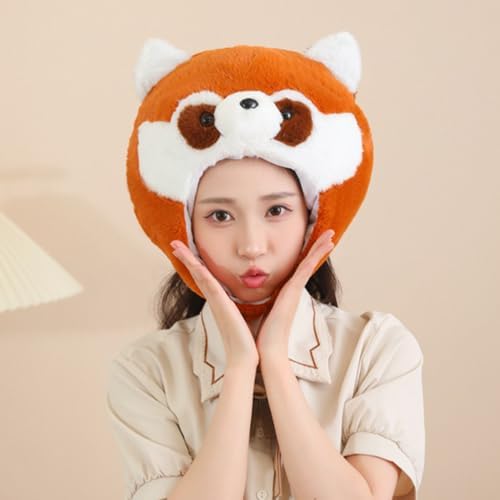 LOGOFUN Plush Raccoon Costume Hat