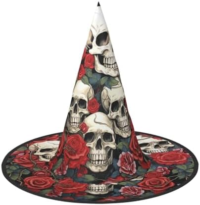 Witch Hats Halloween Cone Wizard Hat Skull Roses Costume Headwear