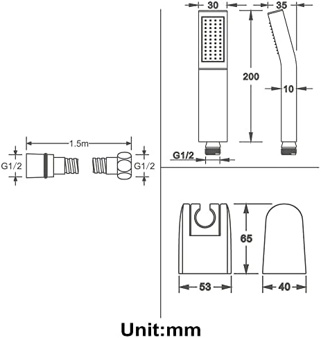 UWEREBFM X High Pressure Handheld Shower Head Set