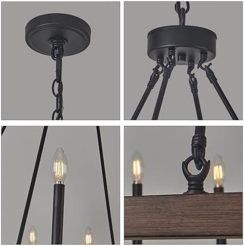 16 Light Candle Chandelier Black and Brown Finish