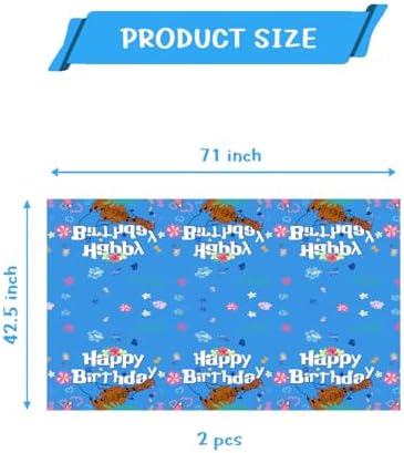 2pcs Cartoon Blue Party Tablecloth 42x71inch Birthday Decor