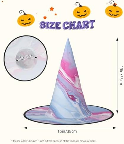 Blue Marble Witch Halloween Cone Hat Costume