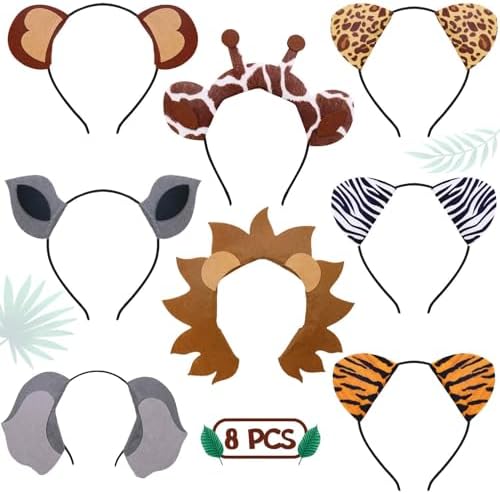 CiyvoLyeen Jungle Animal Ears Headbands for Kids