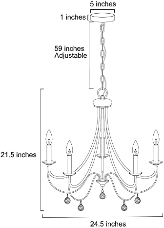 LOG BARN 5-Light Black Farmhouse Chandelier 245 Inches Diameter