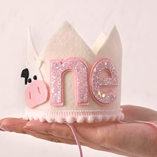 Cowgirl 1st Birthday Crown for Girls - Pink