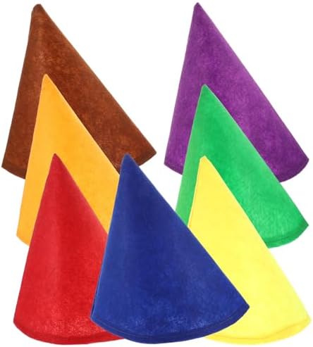 LUOZZY 7Pcs Christmas Gnome Hats Felt Cone Hats for Party Costumes