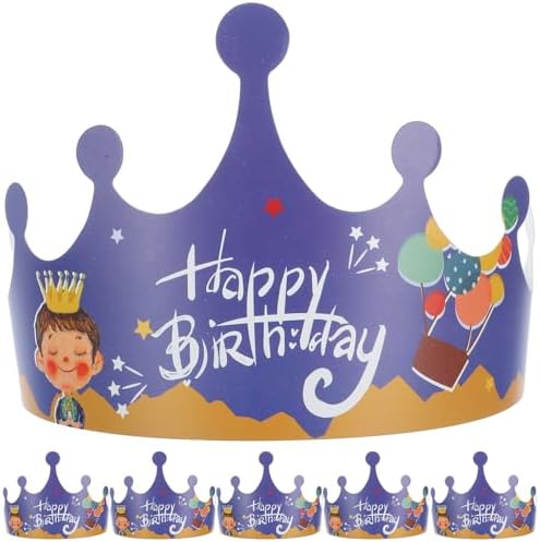 LOGOFUN 100pcs Paper Crown Hats for Kids Birthday Parties