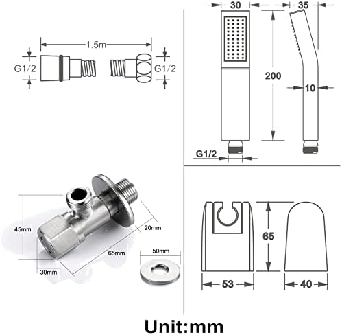 X High Pressure Handheld Shower Head with 15M Hose