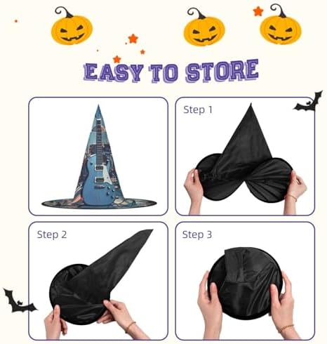 Witch Hats Halloween Music Instrument Guitar Costume Headwear