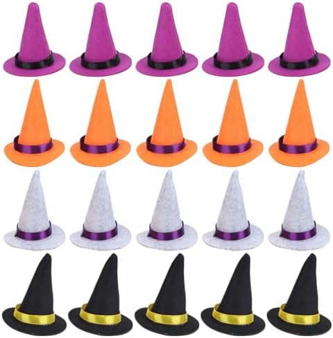 LUOZZY 20Pcs Mini Witch Hats Halloween Decorations