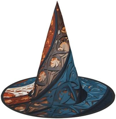 Witch Hats Halloween Cone Wizard Hat with Spiral Pattern