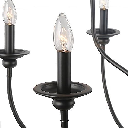 LALUZ Black 2-Tier 9-Candle Chandelier