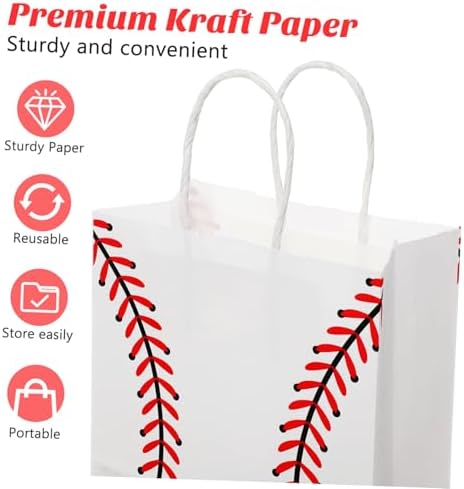Totority 12Pcs Baseball Party Bags with Handle