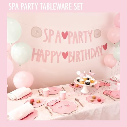 64 Pcs Spa Party Tableware Set for Girls